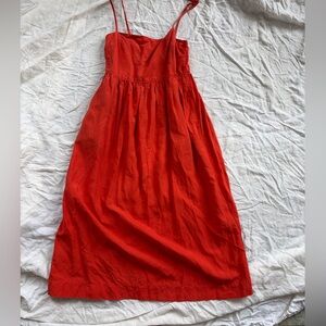 Uniqlo Red Midi Tie Dress